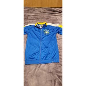 Milwaukee Brewers Cooperstown Collection Track Jacket Large Full Zip MLB Retro